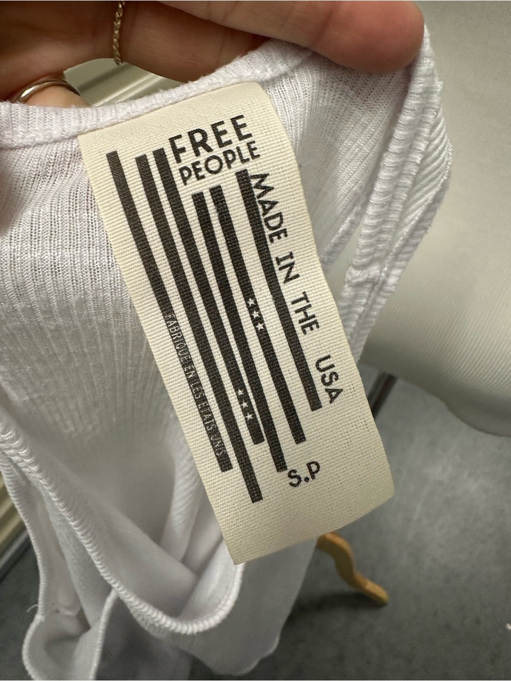 Free People White Ribbed Racerback Tank - Picture 4 of 4